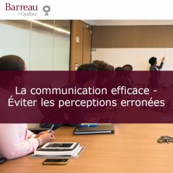 La communication efficace - Éviter les perceptions erronées